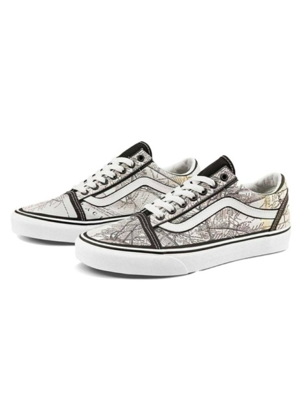 Vans Old Skool Los Angeles Maps Women 7.5 Black White MOCA FRANCES STARK 0826